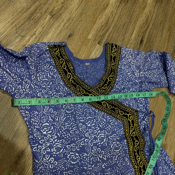 Angrakha Pakistani dress one piece. Block print gown - Picture 3 of 6